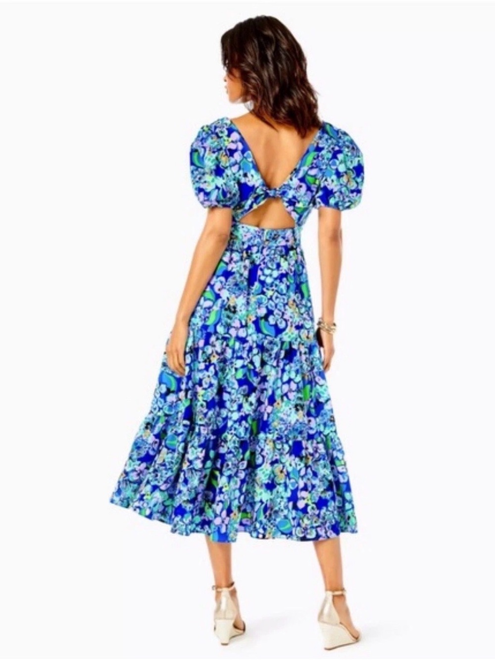 Lilly Pulitzer NWT Grace Tiered Floral Midi Dress Size 12 - Picture 6 of 6